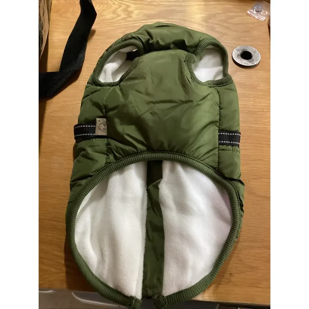 Dog Vest Coat Jacket w/Harness, Green, Small